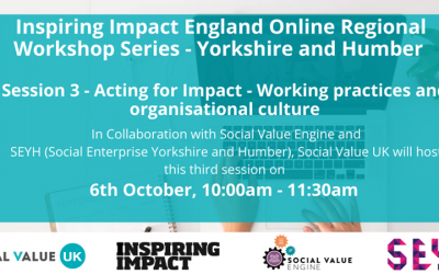 SVUK | Inviting you to Inspiring Impact Yorkshire and Humber: Topic 3 – Acting for impact – Working practices and organisational cultures